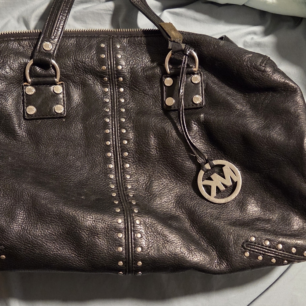 Michael Kors Black Leather Studded Women's Bag